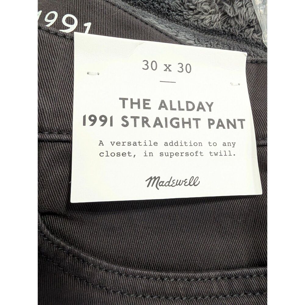 Madewell Men's Allday 1991 Straight-Leg Pant 30x30 Charcoal Gray NWT Workwear - Picture 5 of 11